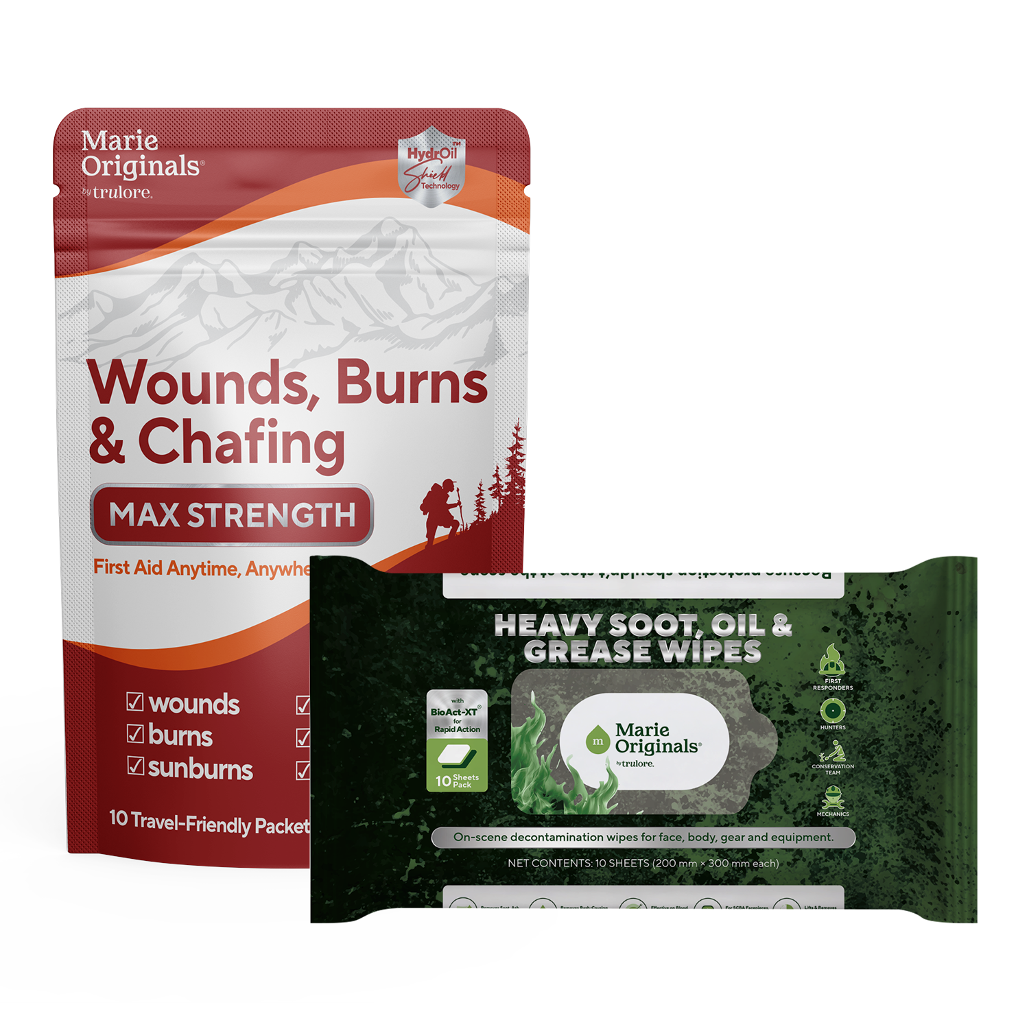 Wounds, Burns & Chafing + Heavy Soot Wipes Bundle