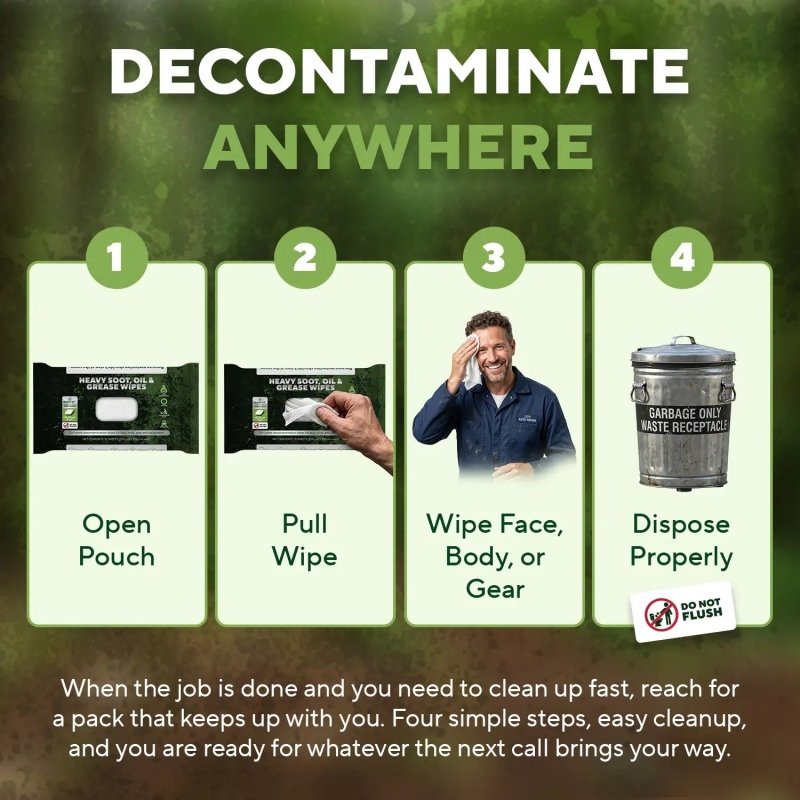 Heavy Soot, Oil, Grease & Poison Ivy Decon WipesMarie Originals