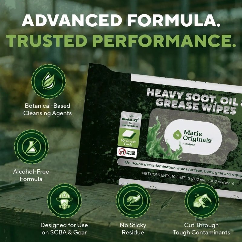Heavy Soot, Oil, Grease & Poison Ivy Decon WipesMarie Originals