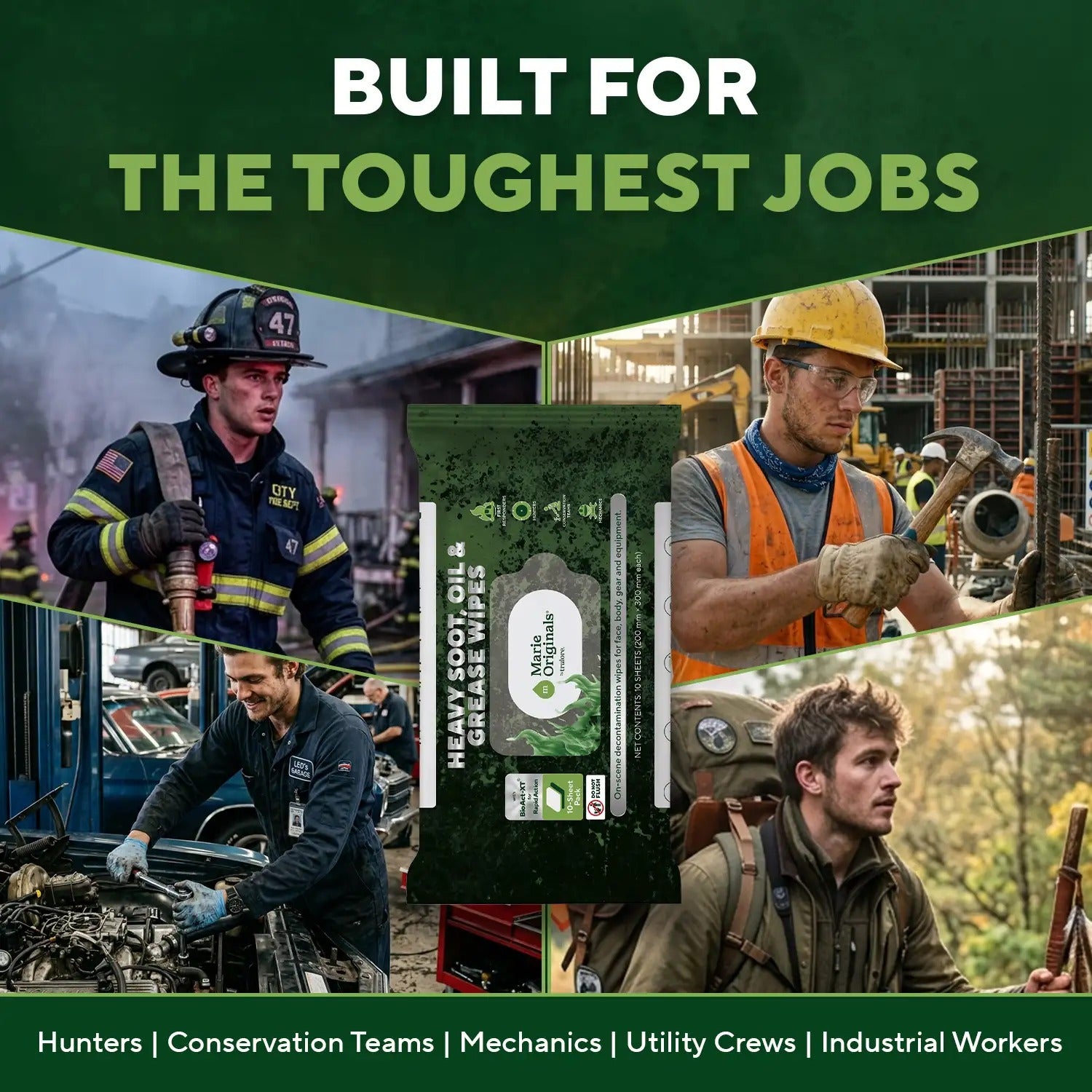 Built for hunters, conservation teams, mechanics, utility crews and industrial workers