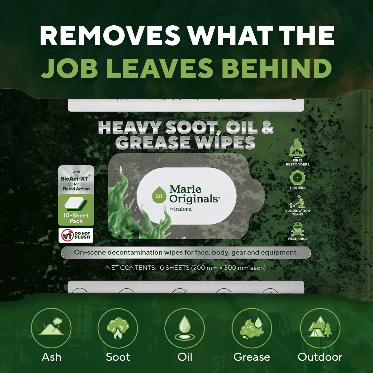 Removes ash, soot, oil, grease and outdoor residue